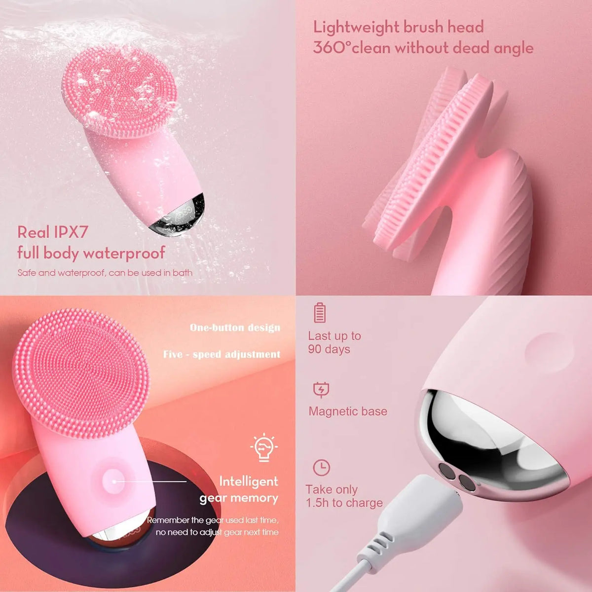 Electric Silicone Facial Cleansing Brush for Deep Pore Exfoliation