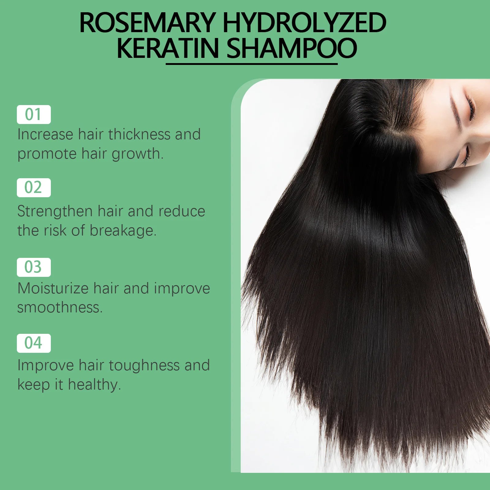 Rosemary Hydrolyzed Keratin Shampoo for Hair Repair and Volume
