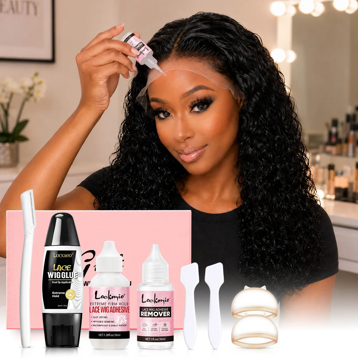 Lace Wig Glue Adhesive and Remover Set with Dual Ended Applicator - 1