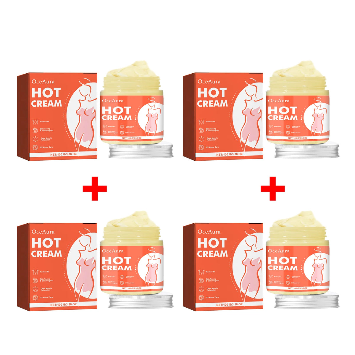 Anti-Cellulite Hot Massage Cream for Body Slimming and Shaping