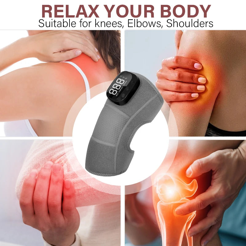 Cordless Heated Vibration Knee Massager for Joint Pain Relief - 10