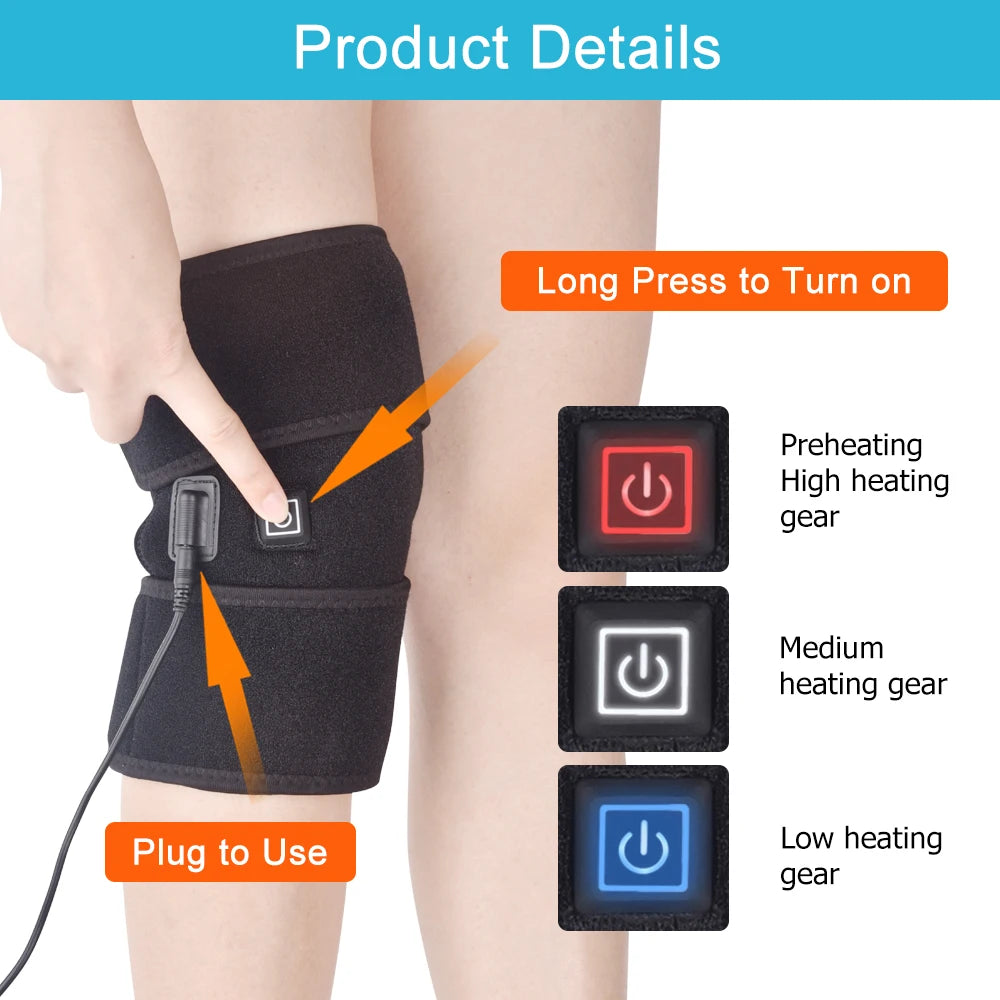 Electric Heated Knee Brace Support for Joint Relief