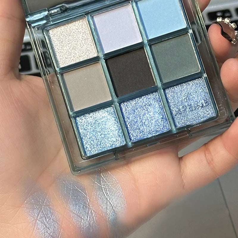 9 Color Eyeshadow Palette Vibrant Glitter and Matte Makeup Kit