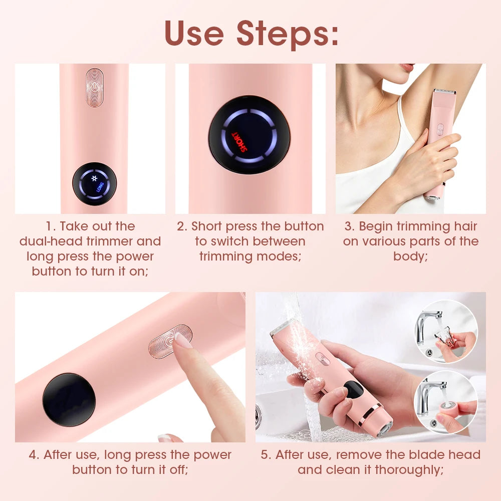 Waterproof Dual-Head Electric Body Shaver for Women - 14