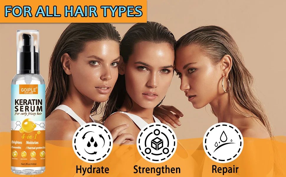 Goiple 4 in 1 Keratin Hair Serum Moisturizing Frizz Control Treatment - 13