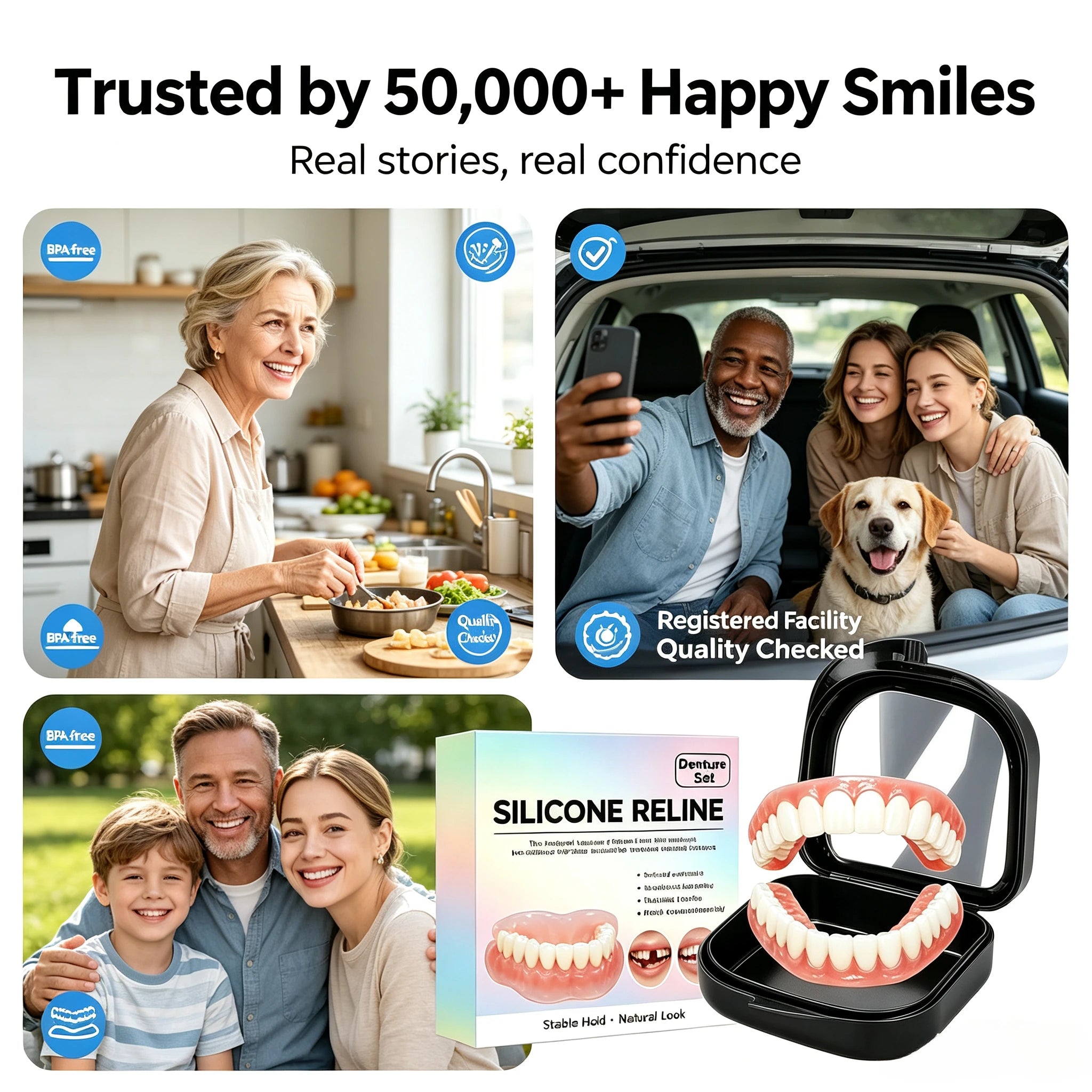 Comfort Fit Silicone Dentures for Instant Smile Correction - 3