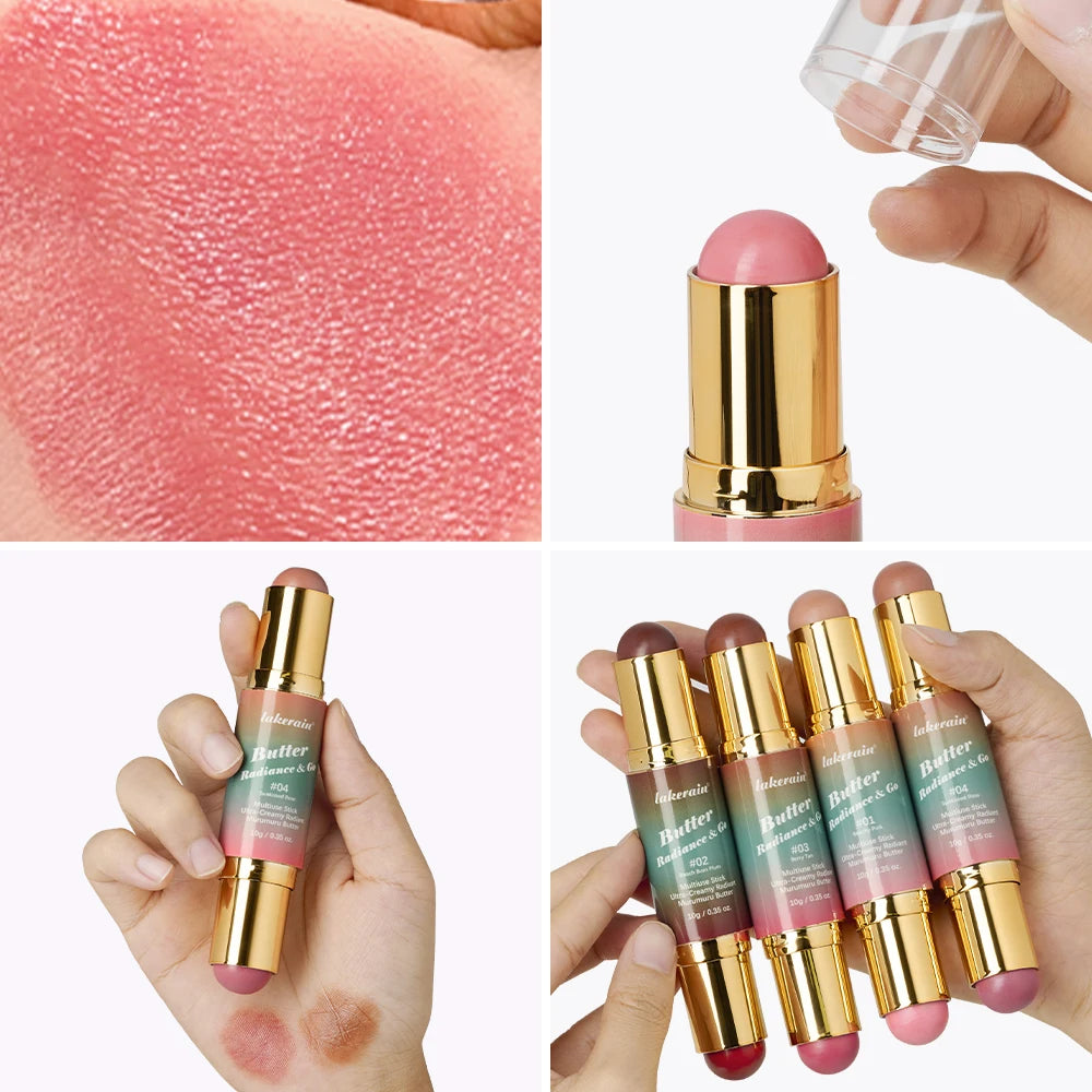 Dual-Ended Cream Bronzer and Blush Stick for Face and Lips - 6