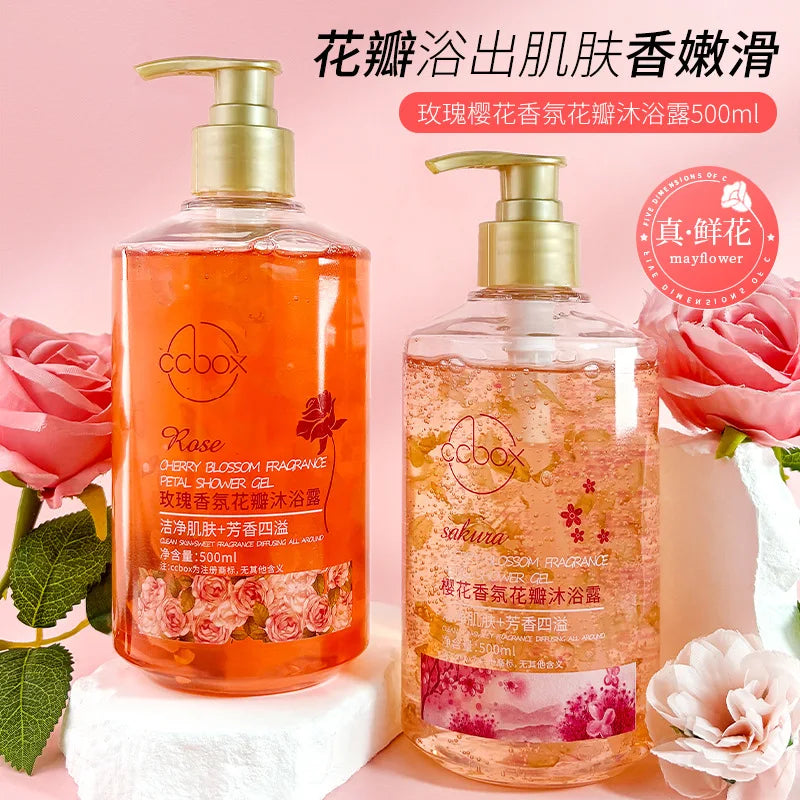 500ml Cherry Blossom Rose Petal Moisturizing Body Wash - 1