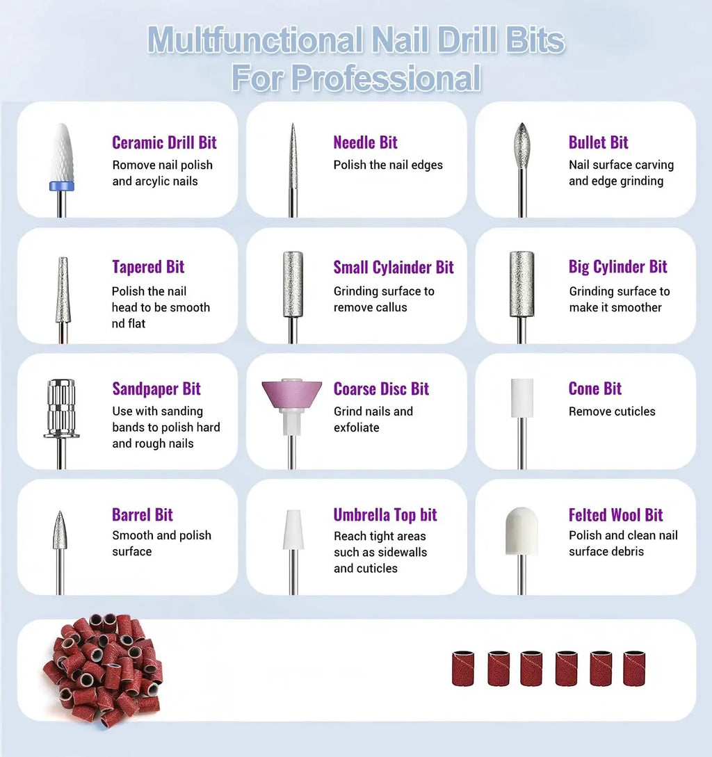 Portable Cordless Electric Nail Drill and UV Gel Polish Dryer