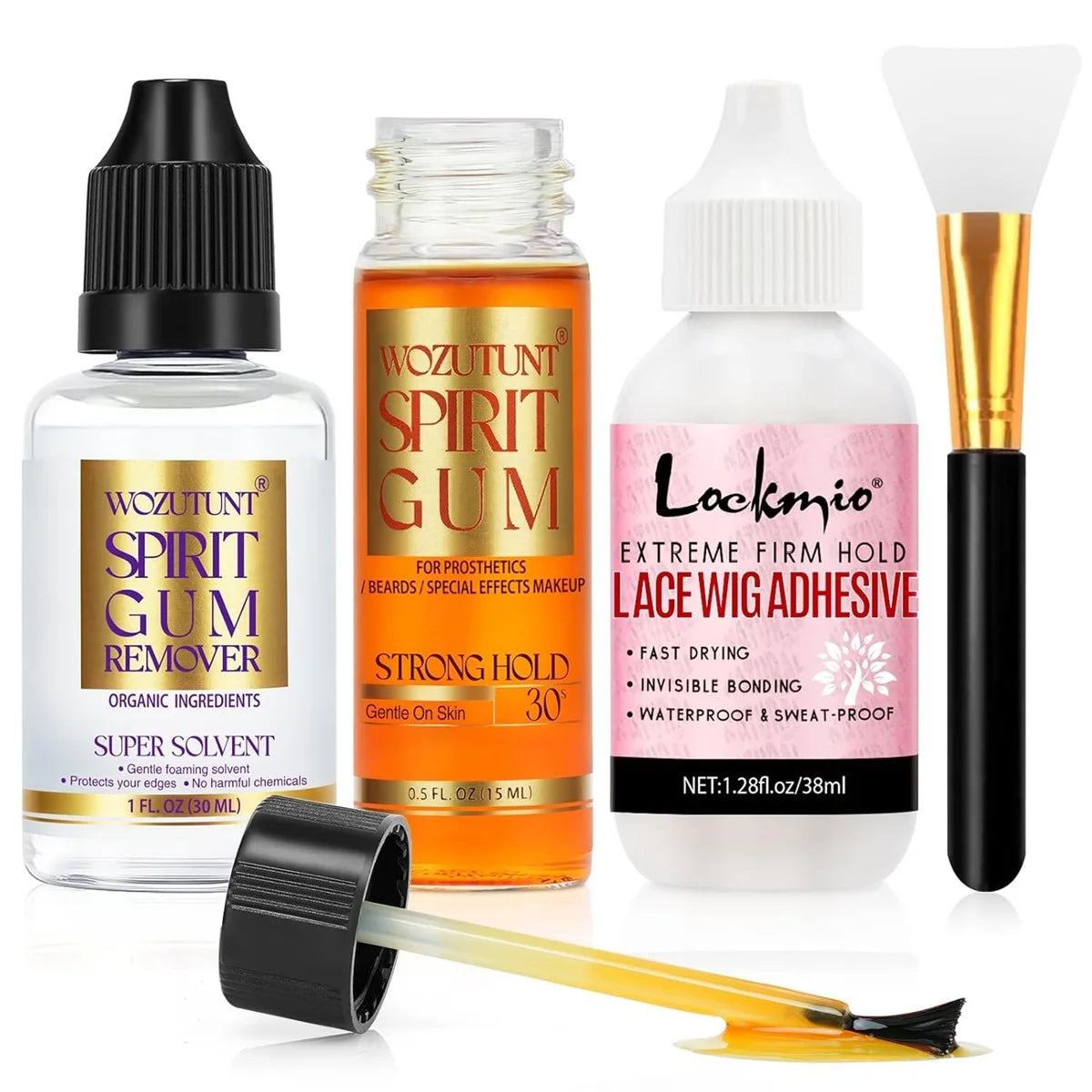 Spirit Gum Adhesive Remover and Lace Wig Glue Set for SFX and Cosplay