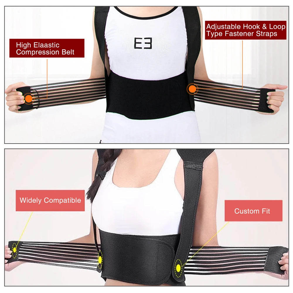 Self-Heating Magnetic Back and Shoulder Support Brace - 13