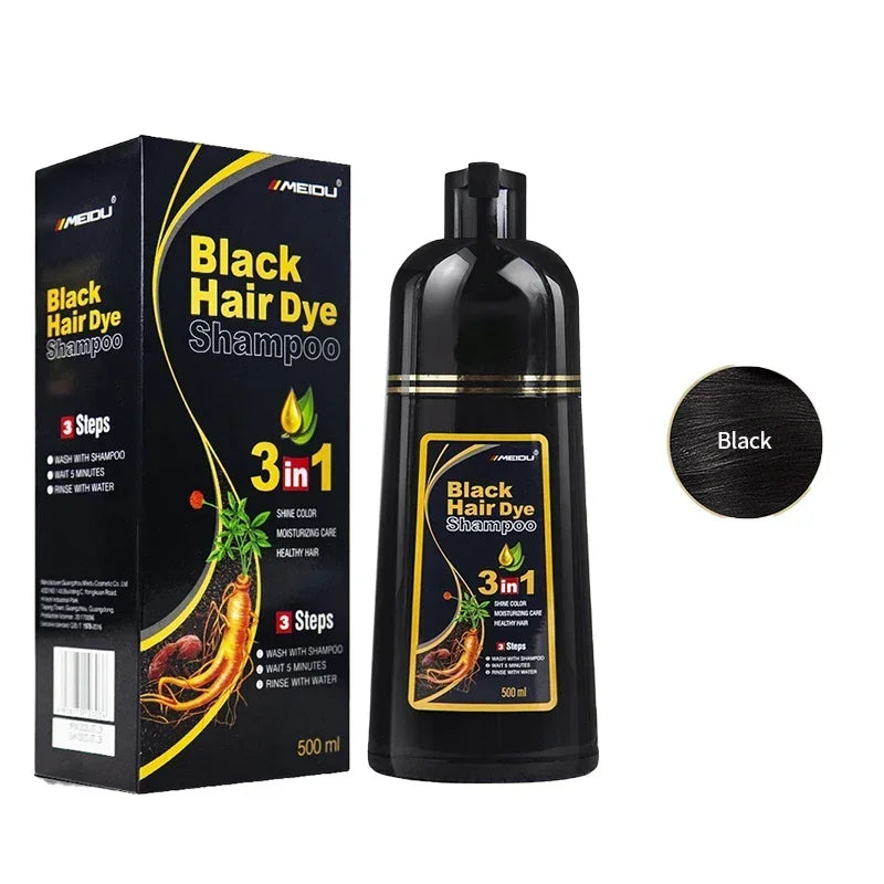3 in 1 Hair Dye Shampoo 500ml Coloring Conditioner and Repair Treatment
