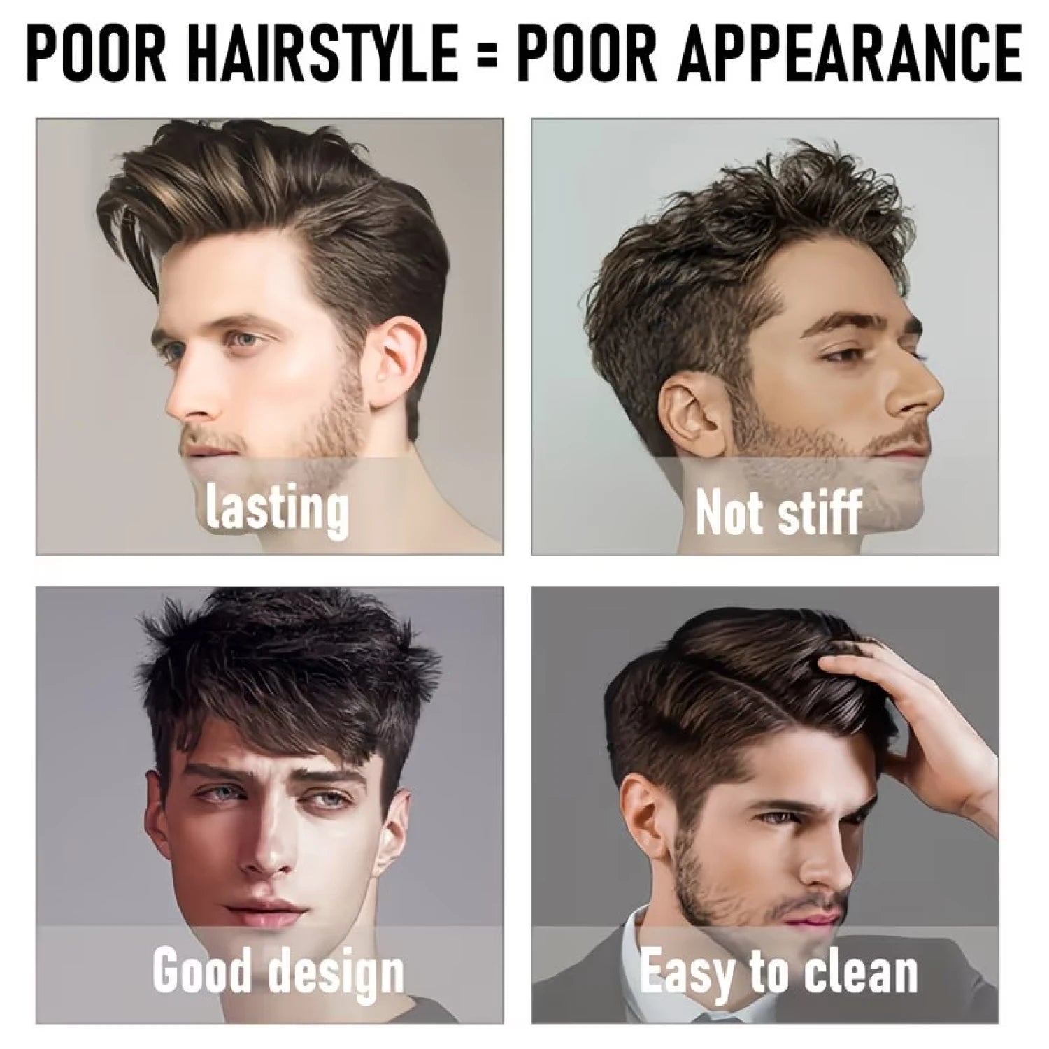 Matte Hair Wax Strong Hold Pomade Keratin and Biotin Styling Paste - 10