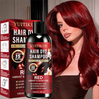 YUITIKUE 4-in-1 Red Hair Dye Shampoo Fast Grey Coverage 100ml