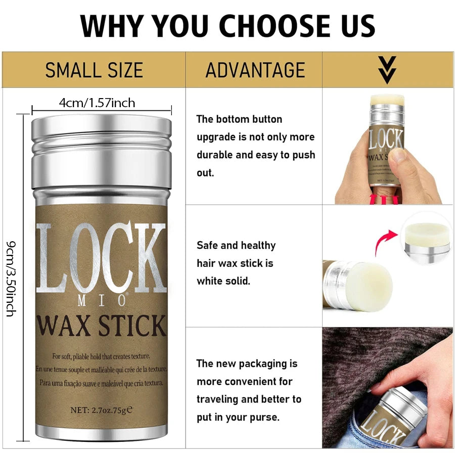 Coconut Oil Hair Wax Stick for Edge Control and Styling