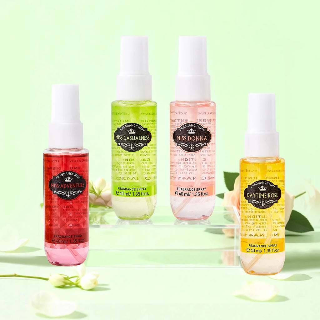 4 Piece Fragrance Spray Set Unisex Long Lasting Perfume Mist Collection
