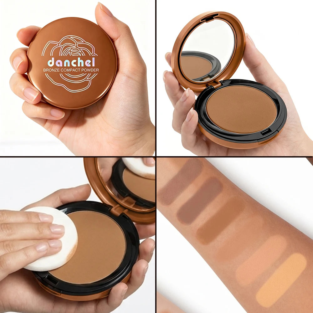 Matte Bronze Pressed Powder for Natural Sun-Kissed Look