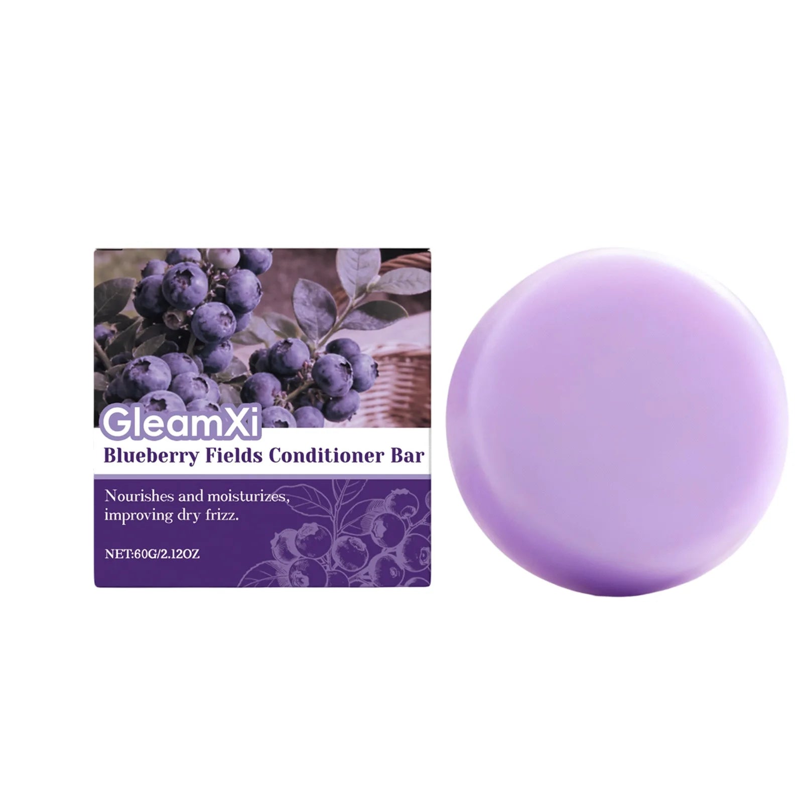 Blueberry Fields Solid Hair Conditioner Bar for Frizz Repair 60g
