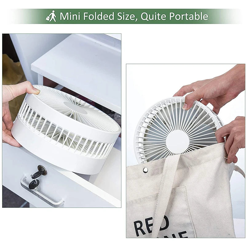 Portable Foldable USB Rechargeable Cooling Fan with Remote Control