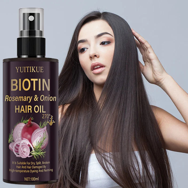 Biotin Rosemary and Onion Hair Oil for Damaged Dry Split Hair Repair