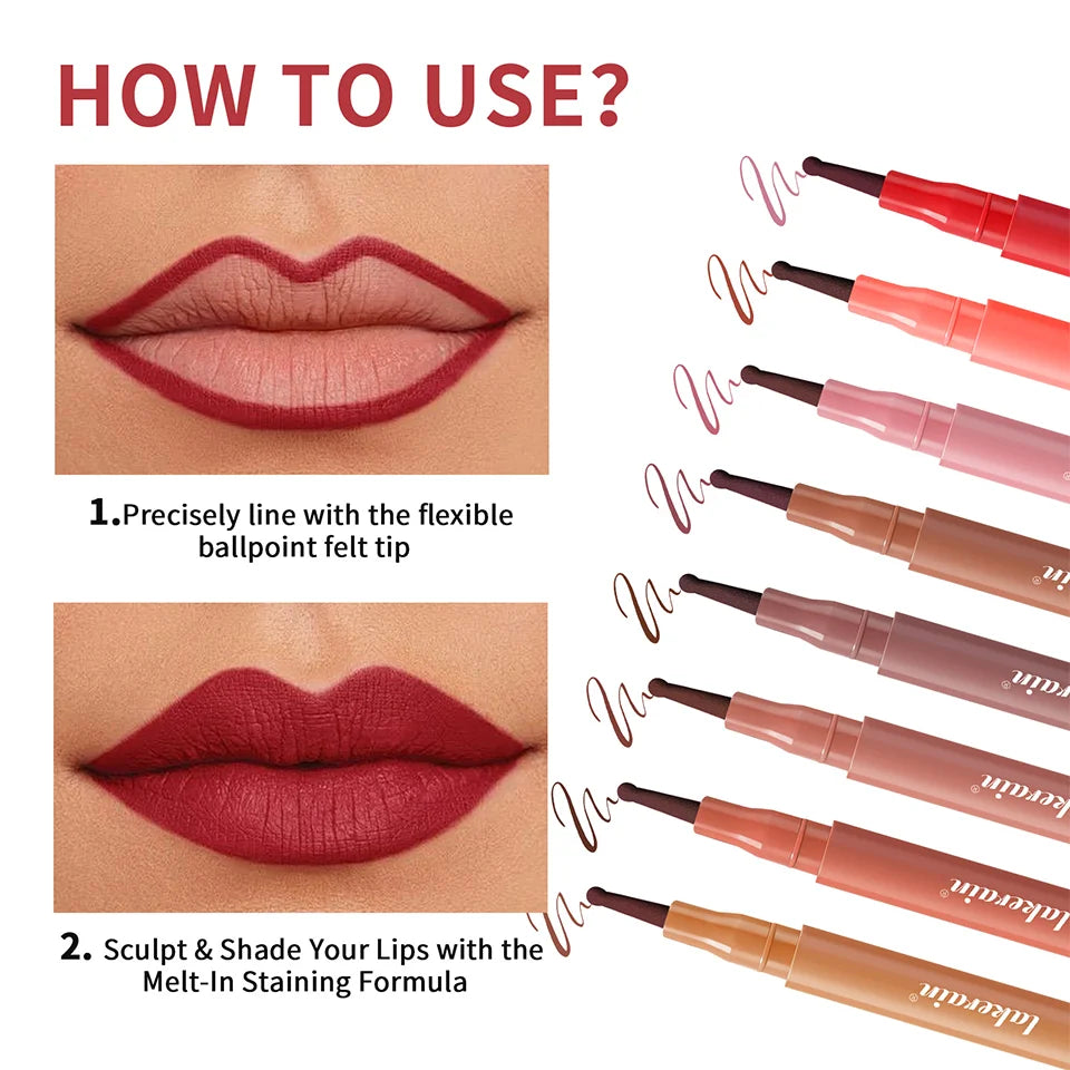 Long-Lasting Waterproof Felt-Tip Lip Liner Stain - 16