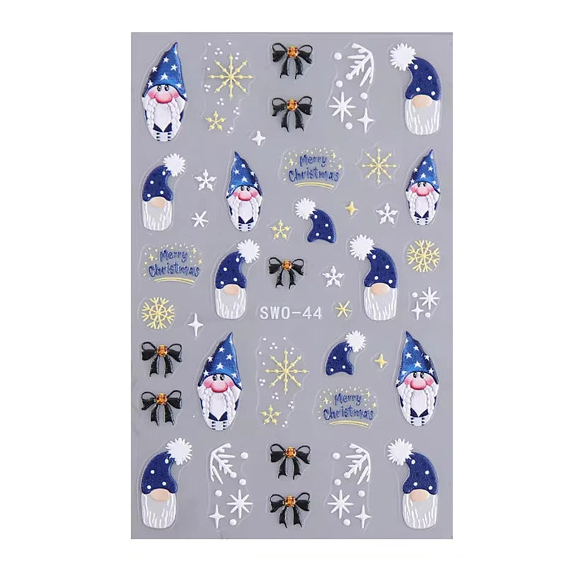 3D Christmas Cartoon Nail Art Stickers