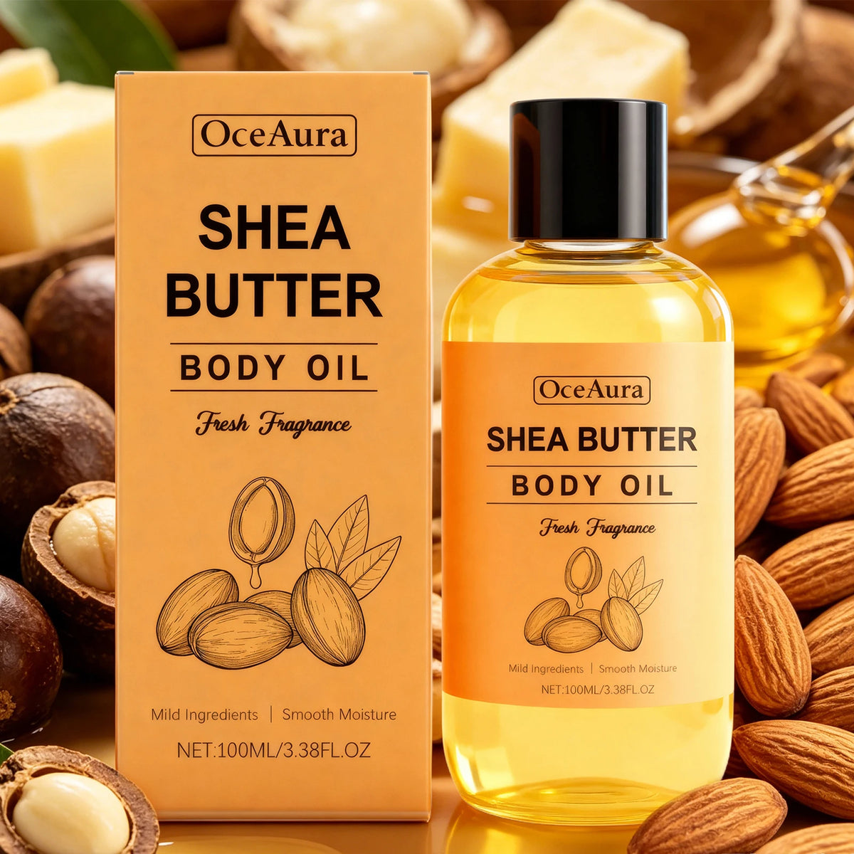 Nourishing Shea Butter Body Oil for Dry Skin Hydration