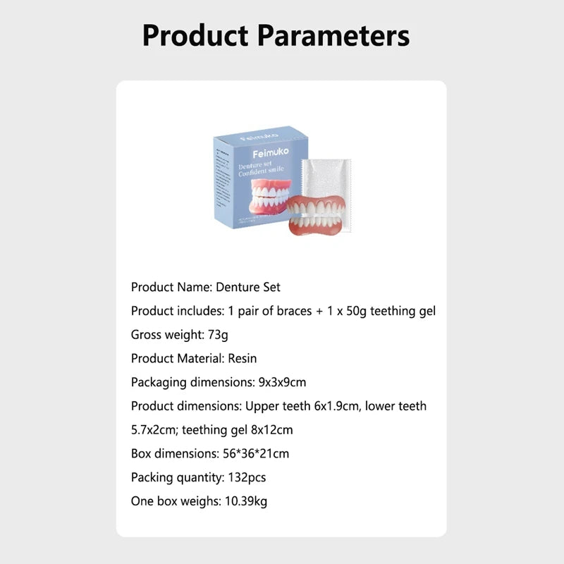 Temporary Silicone Denture Set for Missing or Broken Teeth - 17
