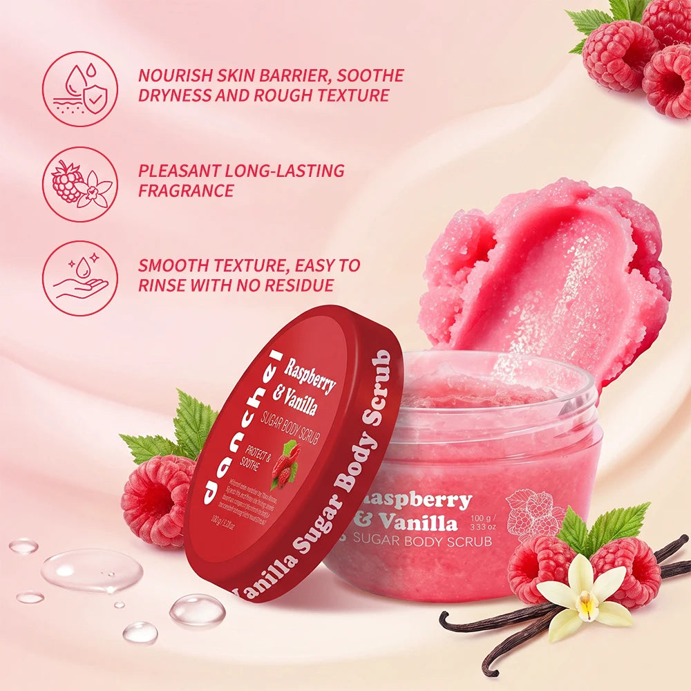 Raspberry and Vanilla Sugar Body Scrub for Smooth Skin - 3