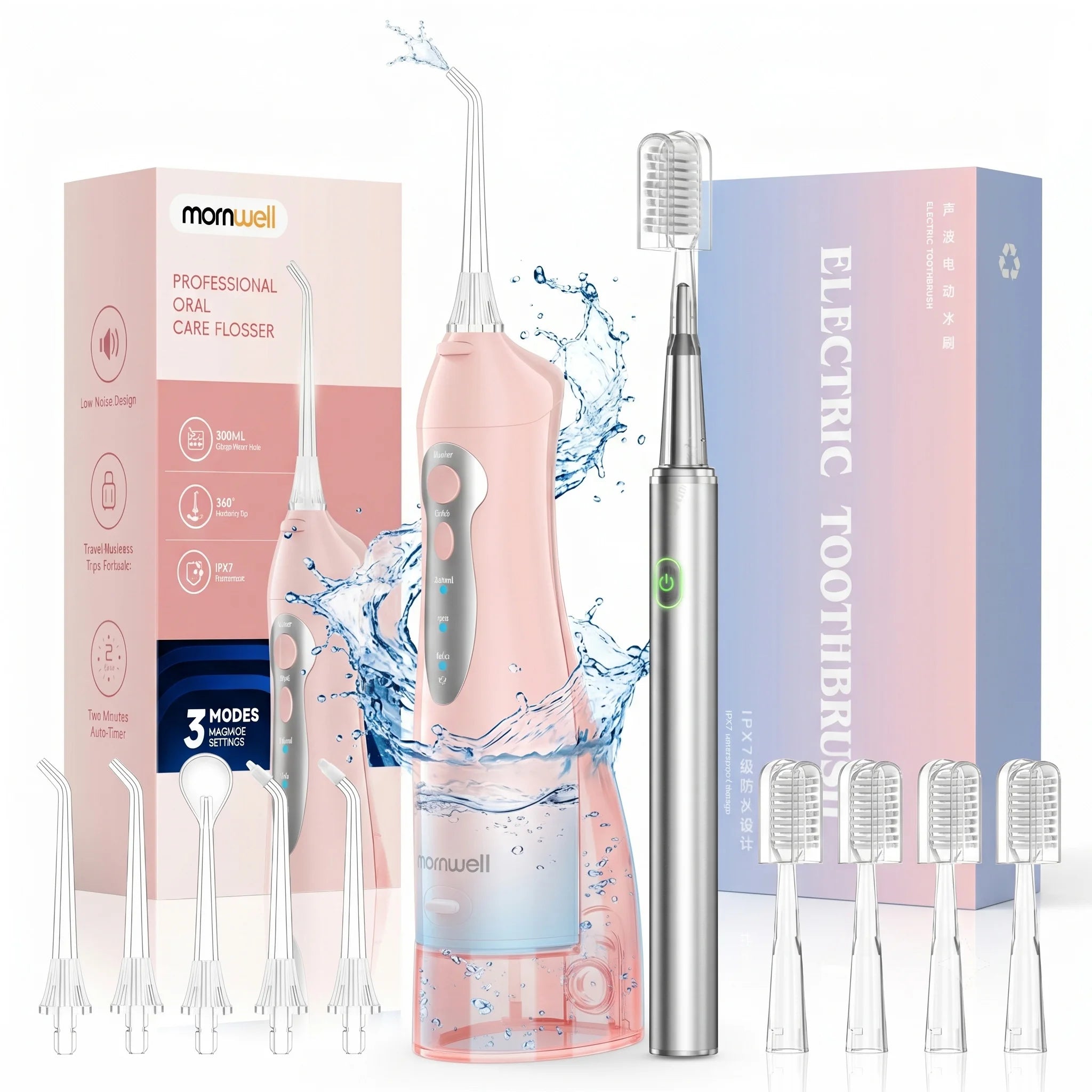 Portable Water Flosser and Electric Toothbrush Oral Care Set - 1