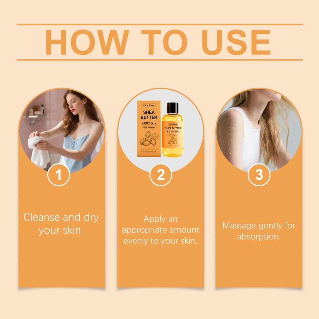 Nourishing Shea Butter Body Oil for Dry Skin Hydration