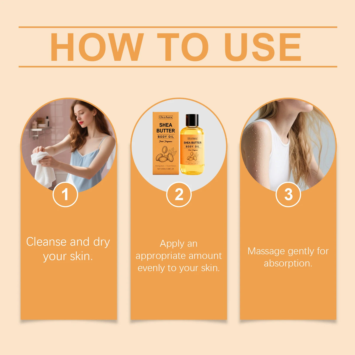 Nourishing Shea Butter Body Oil for Dry Skin Hydration