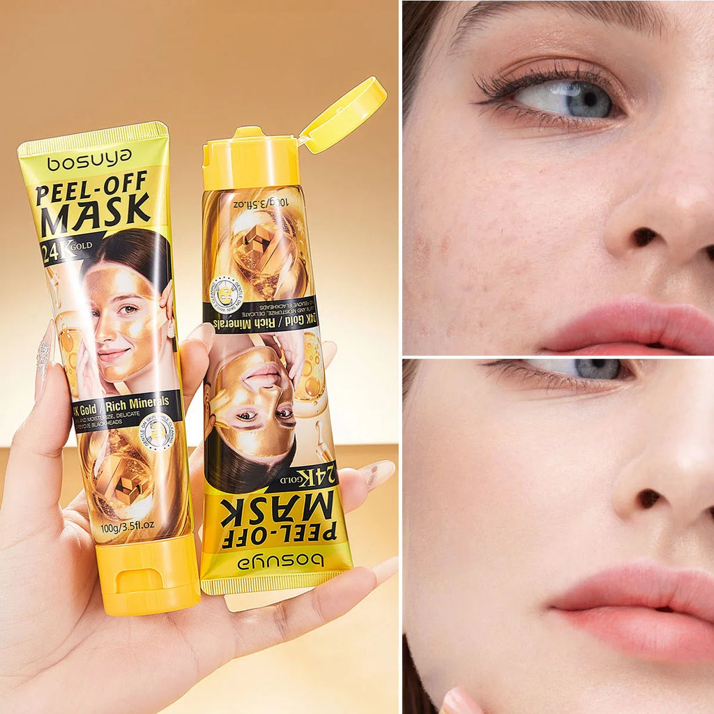 Bosuya 24K Gold Peel Off Facial Mask Deep Pore Cleansing Skin Treatment