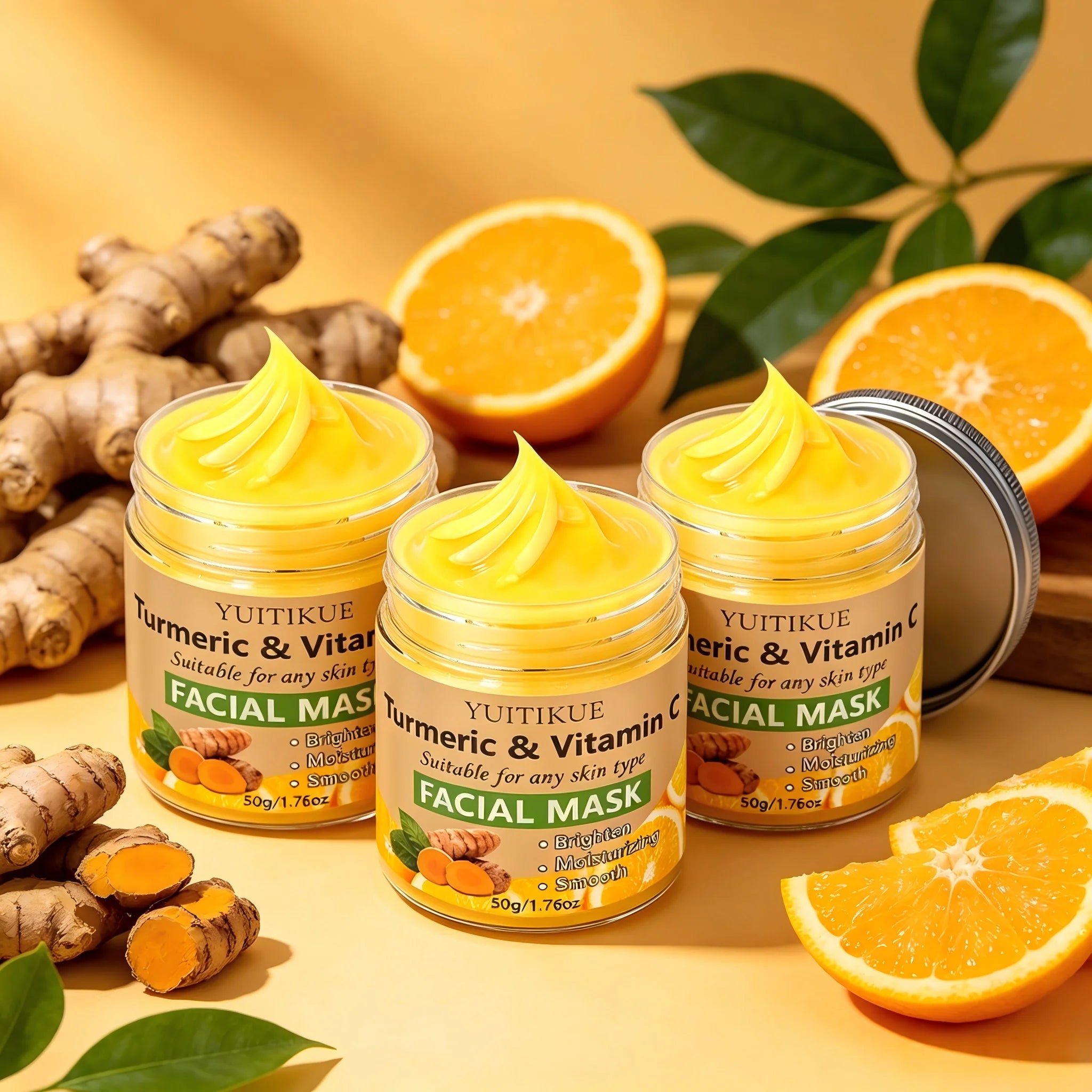 YUITIKUE Turmeric and Vitamin C Facial Mask Brightening Clay Treatment - 19