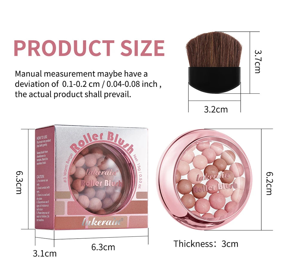 Shimmering Spherical Blush Powder Beads - 16