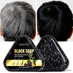 Natural Black Shampoo Bar Herbal Gray Hair Coverage Soap