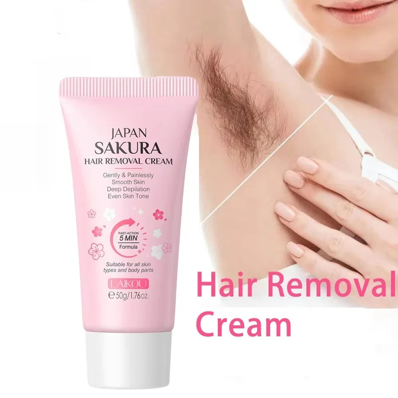 Gentle Painless Hair Removal Cream for Sensitive Body Areas - 1