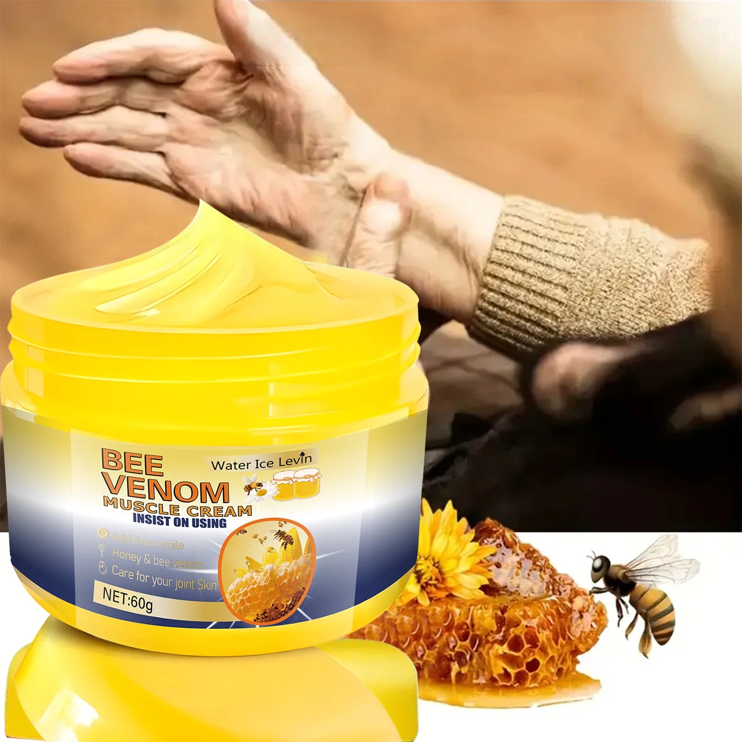 Bee Venom Muscle and Joint Relief Cream Cooling Warming Pain Rub - 2