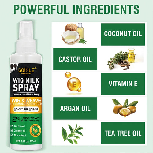 100ml 2-in-1 Wig Milk Leave-In Conditioner and Heat Protection Spray