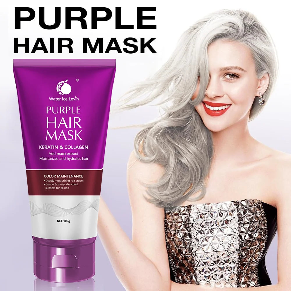 Water Ice Levin Purple Keratin Hair Mask Deep Conditioning Treatment