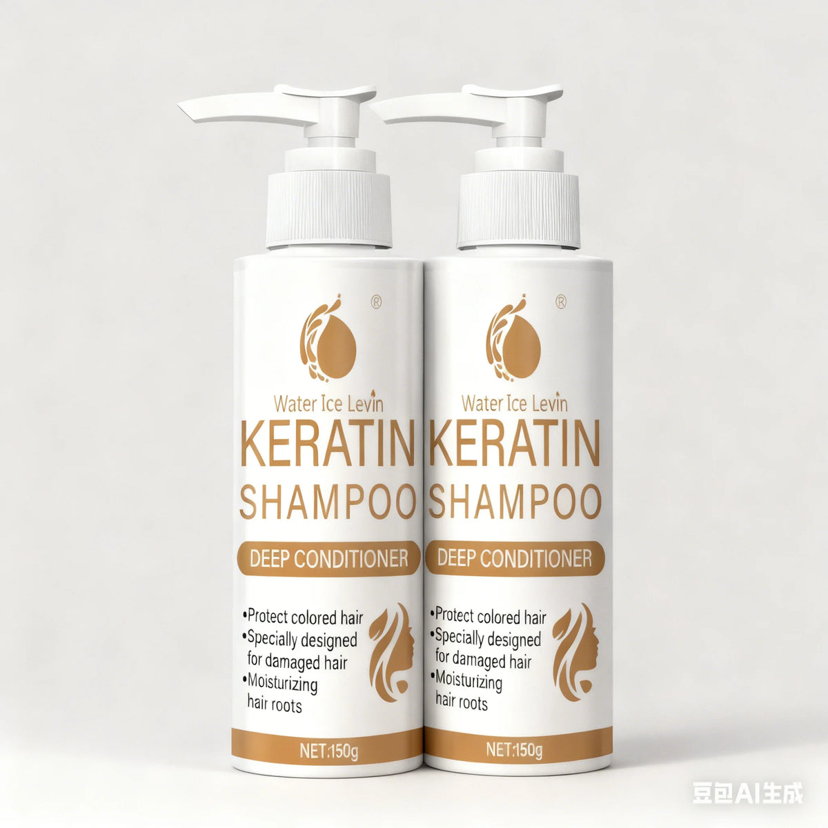 Water Ice Levin Keratin Shampoo Biotin Collagen Repair Treatment 150g