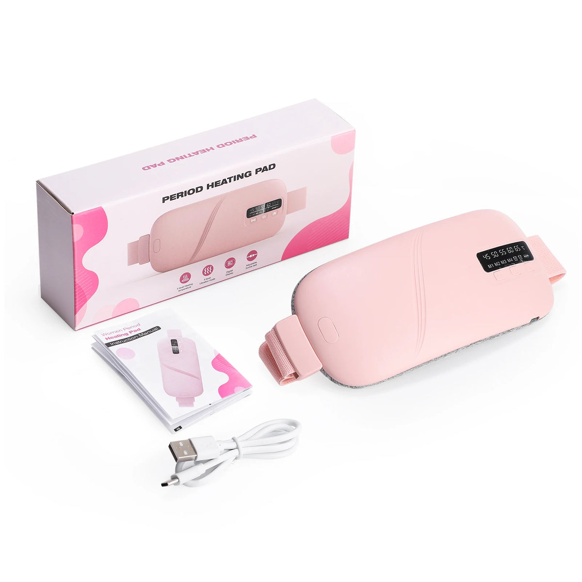 Cordless Menstrual Heating Pad with Vibration Massage