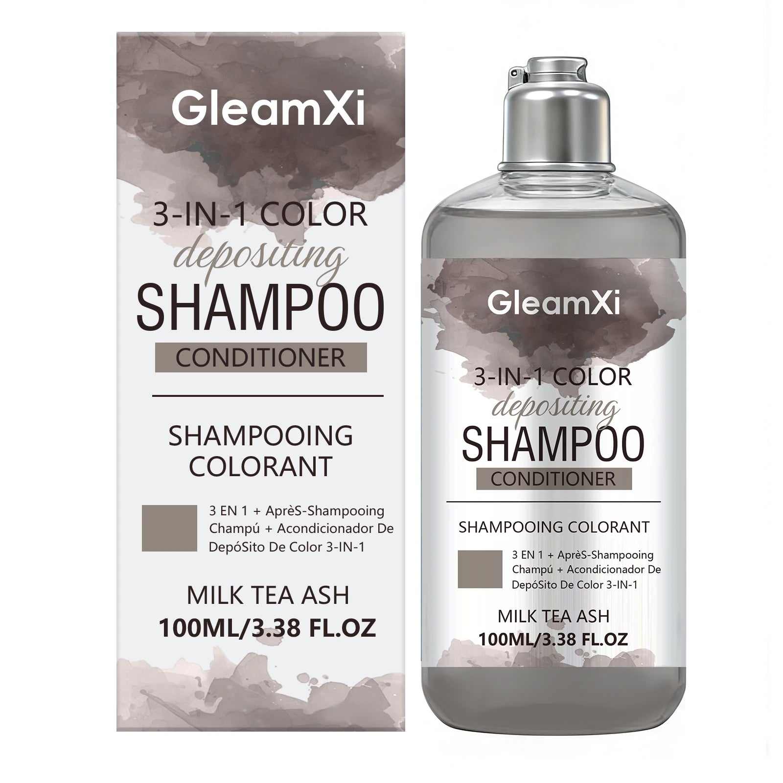 3 in 1 Milk Tea Ash Color Depositing Shampoo and Conditioner