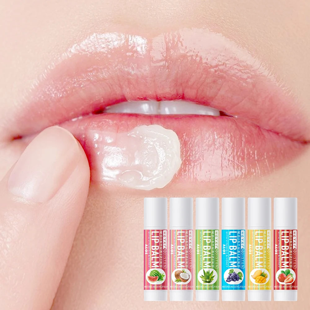 6pcs Fruit Flavor Moisturizing Lip Balm Set Assorted Berry Lip Care - 4
