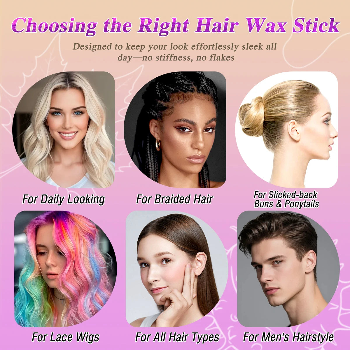 40g Hair Styling Wax Stick Finishing Cream for Flyaways - 8