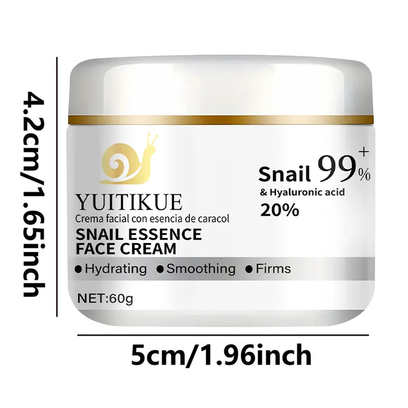YUITIKUE Snail Mucin Face Cream Hyaluronic Acid Anti Aging Moisturizer