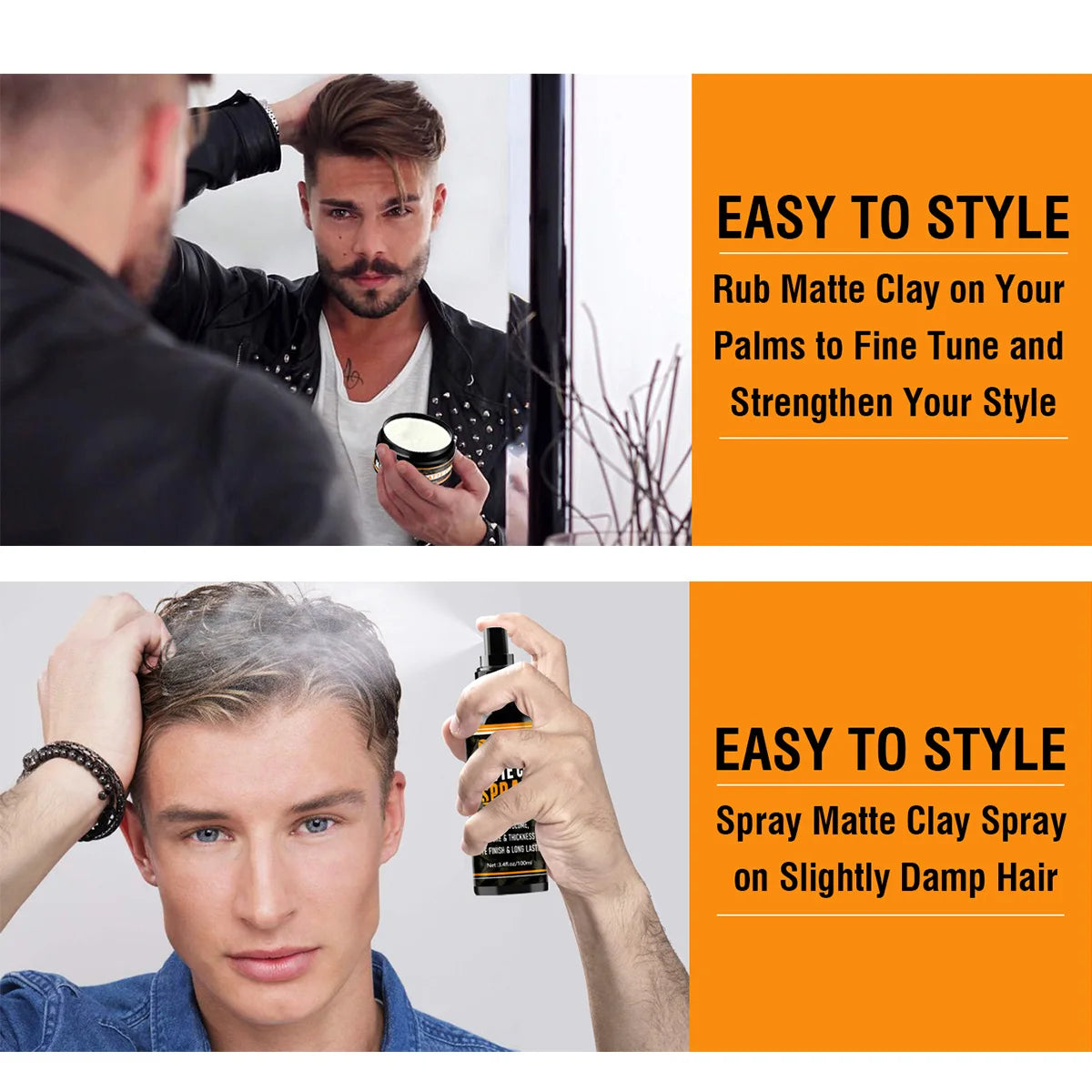 Men Hair Styling Combo Matte Clay 100g and Matte Clay Spray 100ml - 6