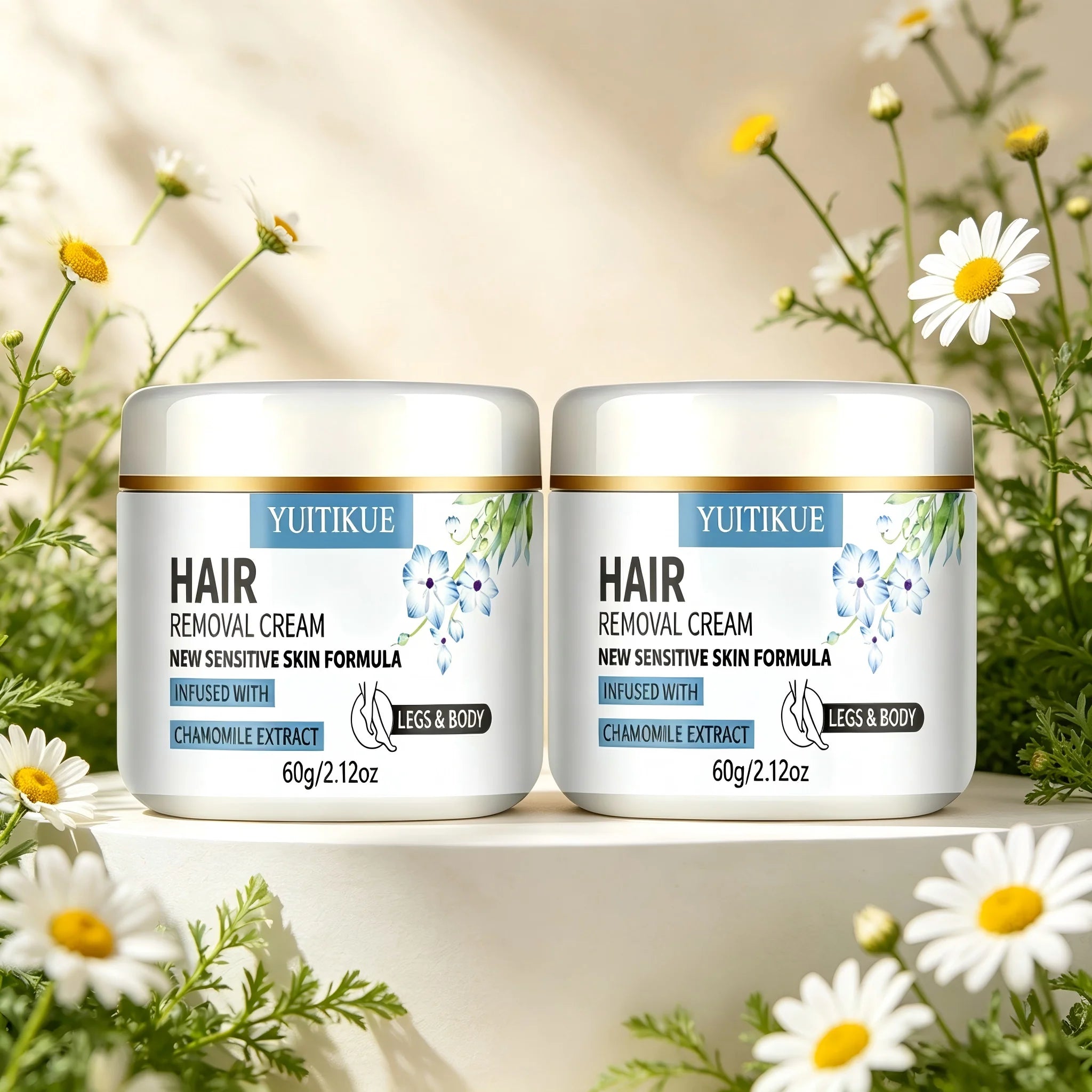 YUITIKUE Hair Removal Cream 60g Sensitive Skin Formula for Body