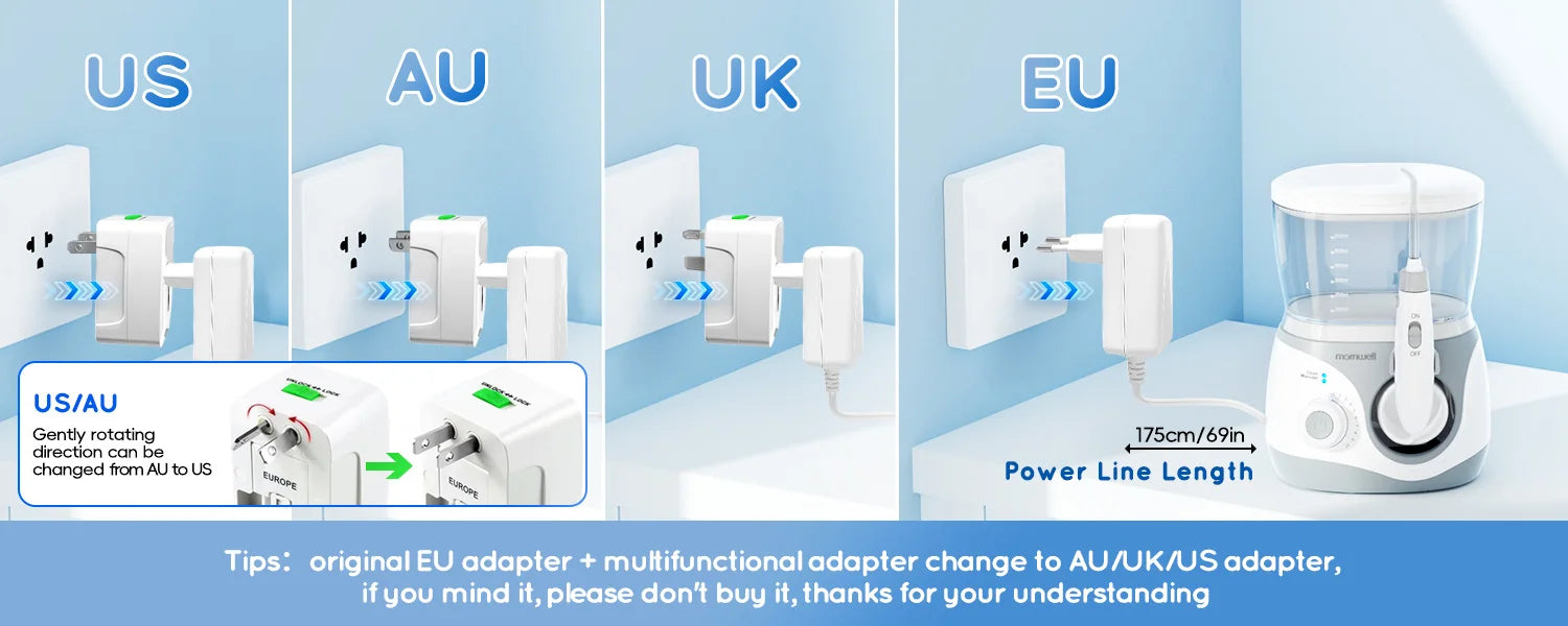 Electric Water Flosser for Teeth with 8 Nozzles and 10 Pressure Settings - 17