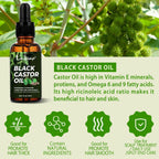 Hair Styling Wax Stick Edge Control Gel and Black Castor Oil Set